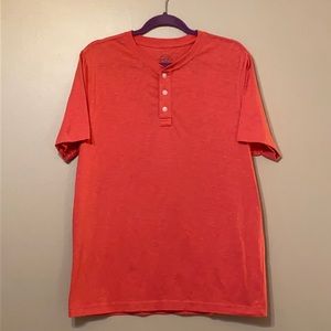 St. John’s Bay Coral Three Button Tee, Med